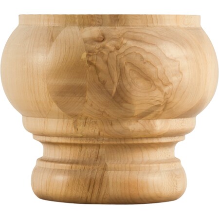 Hardware Resources 4-3/4" Wx4-3/4"Dx4"H Maple Reversible Bun Foot BF70MP